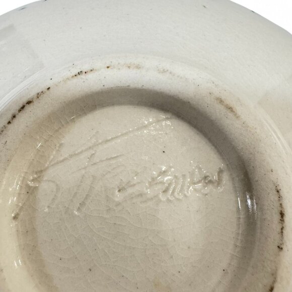 Signed Kirk Freeman Polychrome Ceramic Vase Studio Art Pottery Post-Modern 7"x5" - Picture 7 of 11